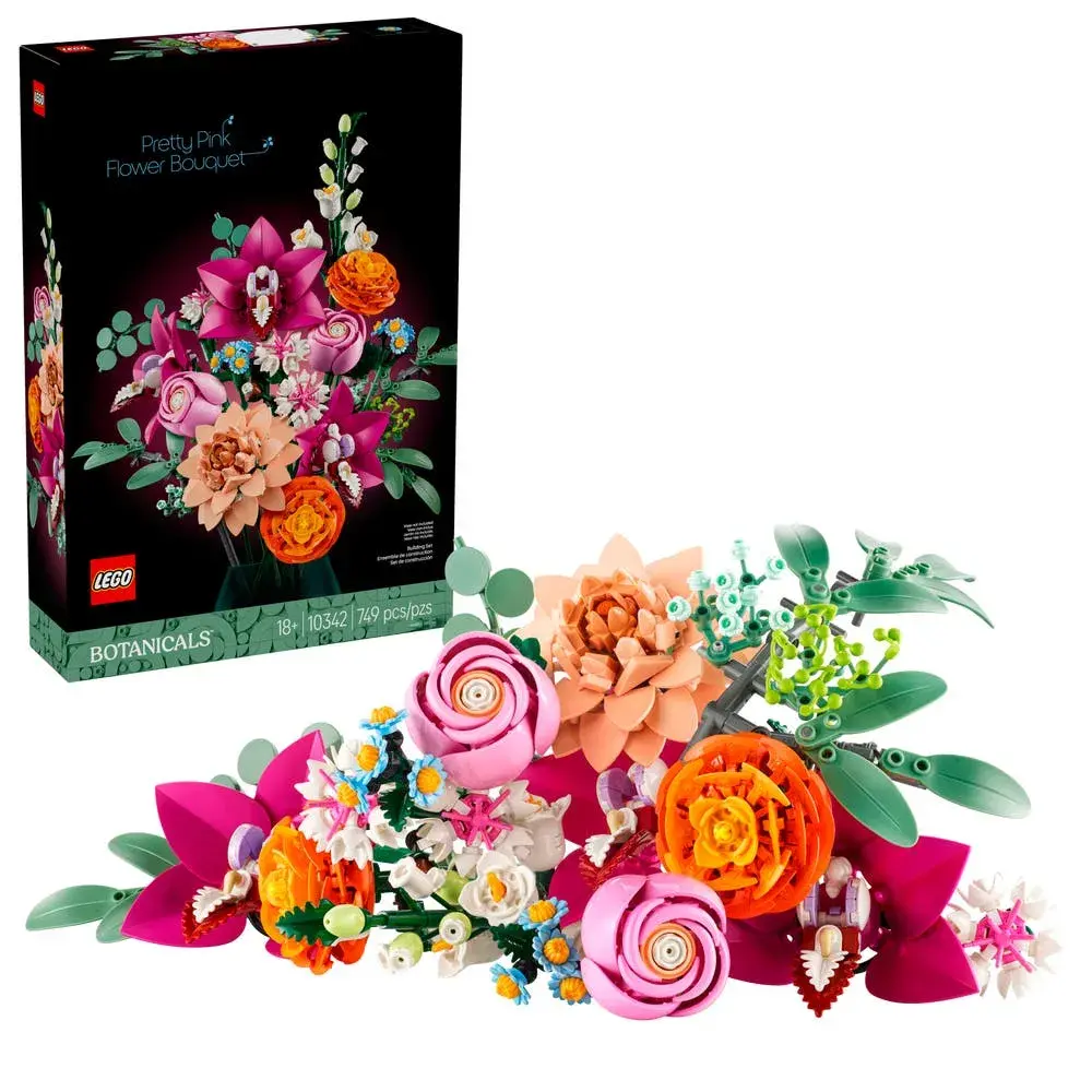 LEGO Icons 10342 Pretty Pink Flower Bouquet box front