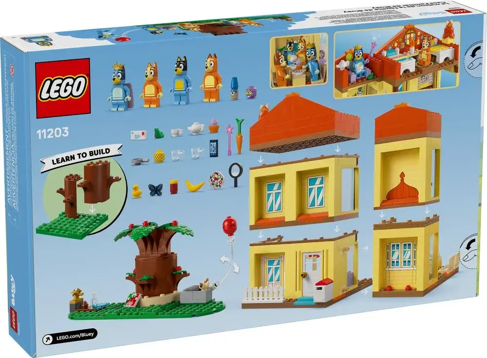 LEGO Bluey 11203 Bluey's Family House box back