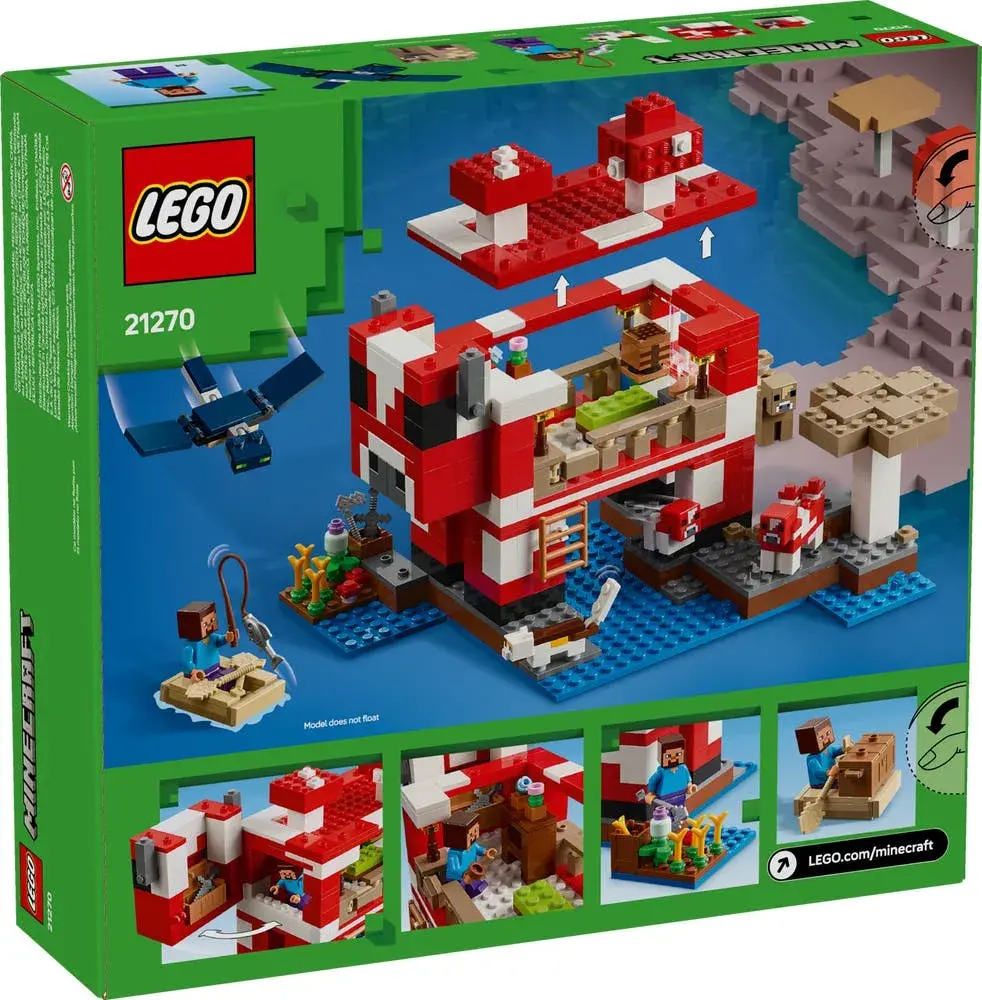 LEGO Minecraft 21270 The Mooshroom House box back