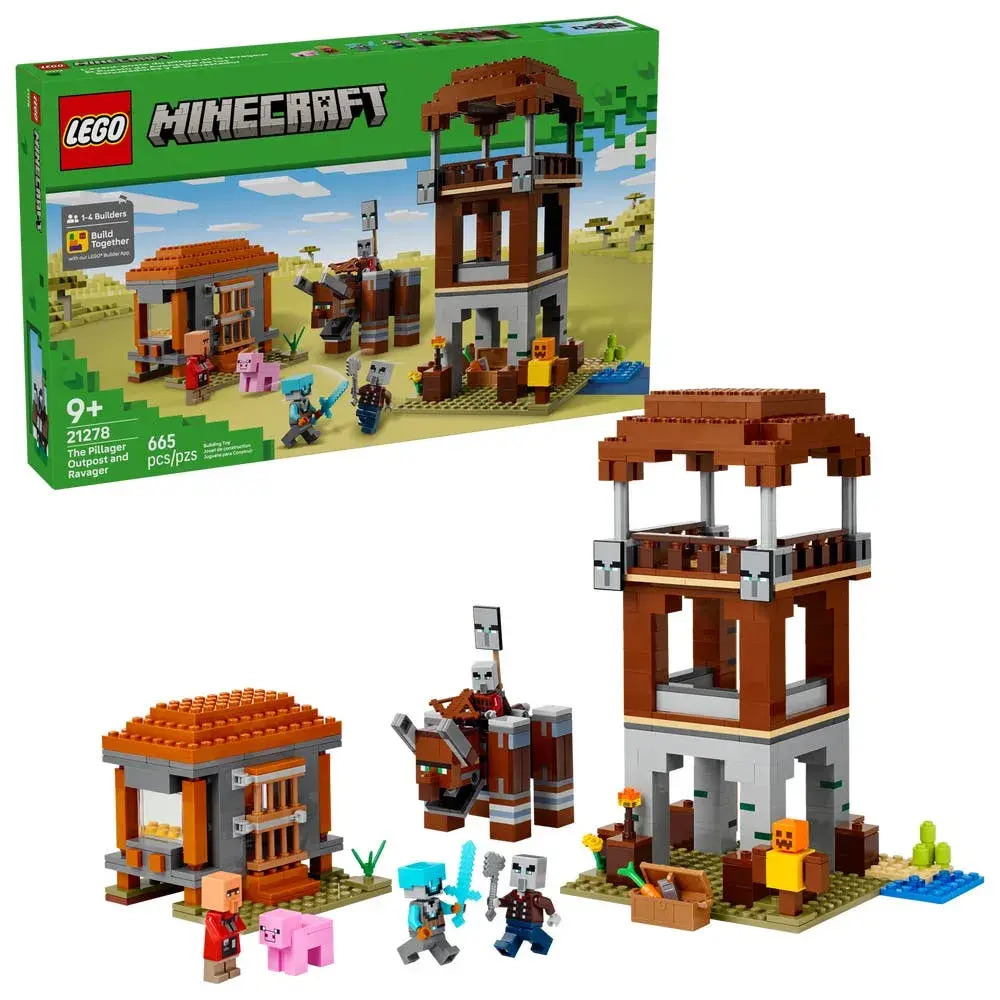 LEGO Minecraft 21278 The Pillager Outpost and Ravager box front