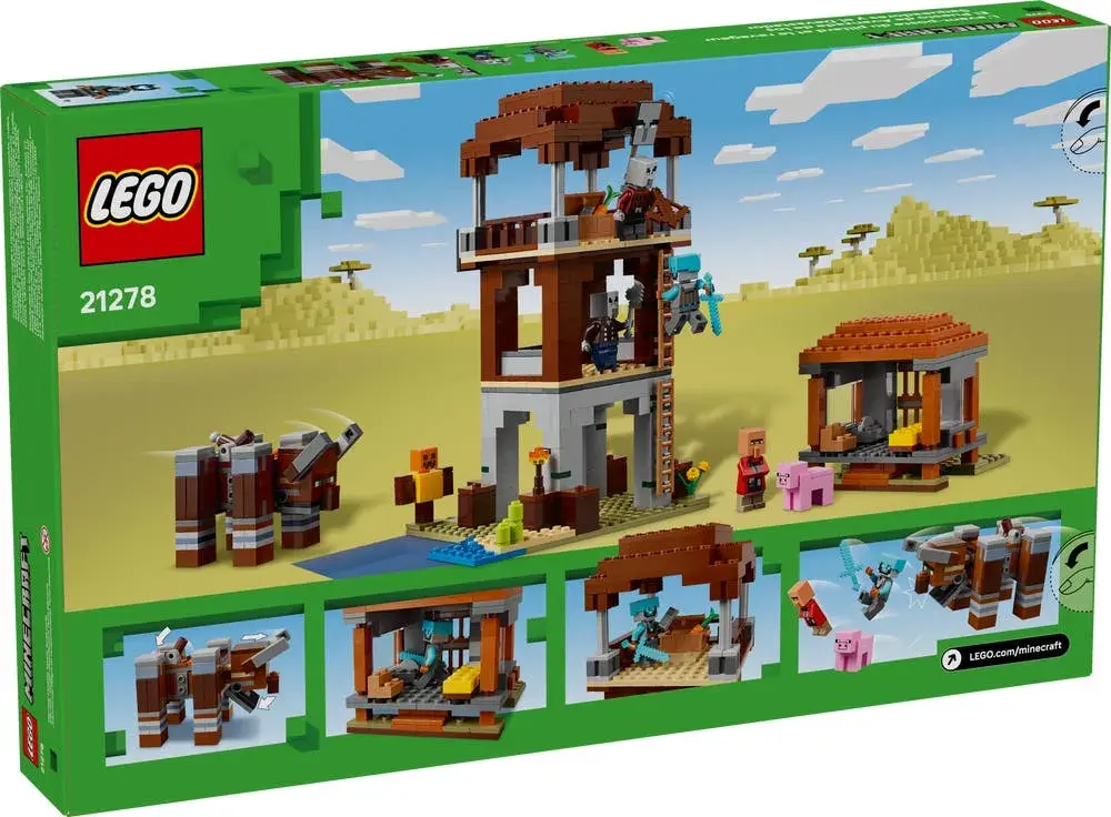 LEGO Minecraft 21278 The Pillager Outpost and Ravager box back