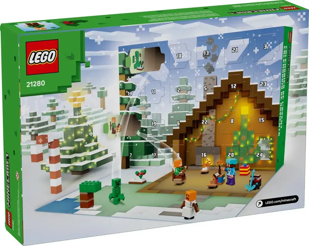 LEGO Minecraft 21280 Advent Calendar 2025 box back