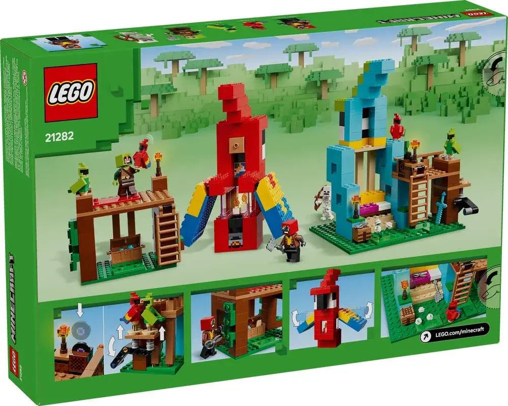 LEGO Minecraft 21282 The Parrot Houses box back