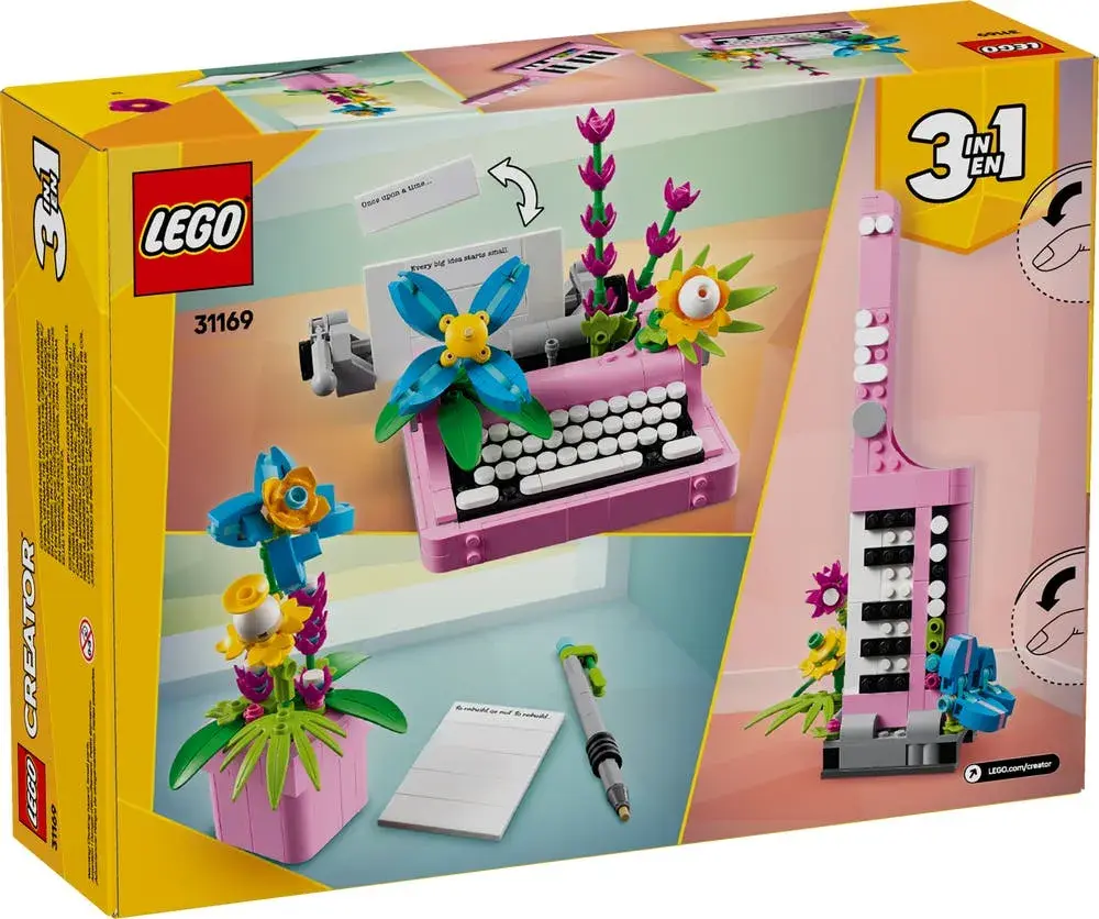 LEGO Creator 31169 Typewriter with Flowers box back