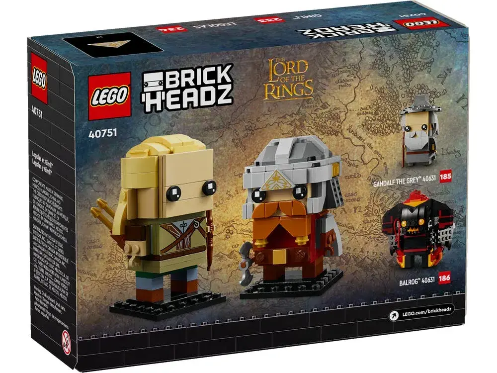 LEGO BrickHeadz 40751 Legolas & Gimli box back