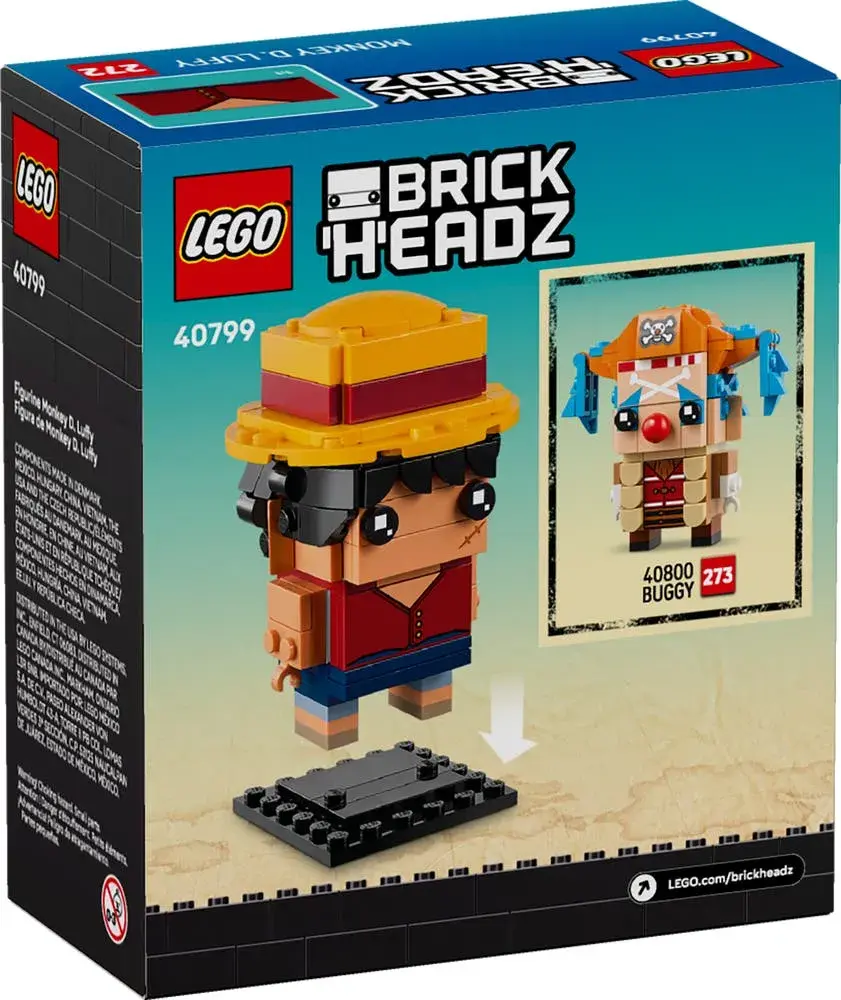 LEGO BrickHeadz 40799 Monkey D. Luffy Figure box back