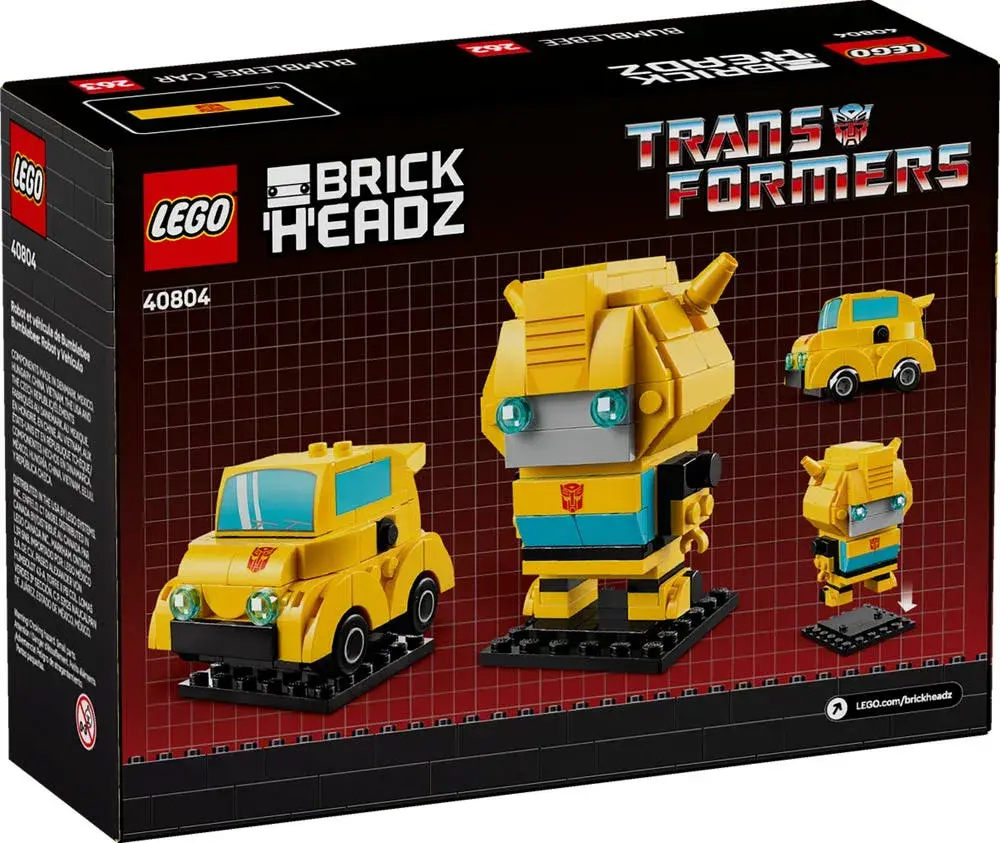 LEGO BrickHeadz 40804 Bumblebee Robot & Vehicle box back