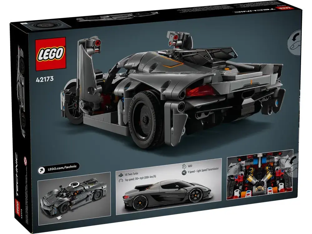LEGO Technic 42173 Koenigsegg Jesko Absolut Grey Hypercar box back