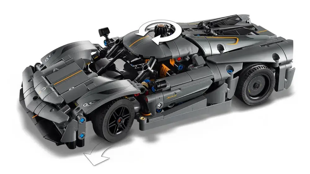 LEGO Technic 42173 Koenigsegg Jesko Absolut Grey Hypercar details