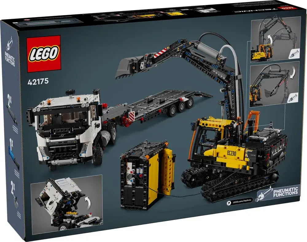 LEGO Technic 42175 Volvo FMX Truck & EC230 Electric Excavator box back