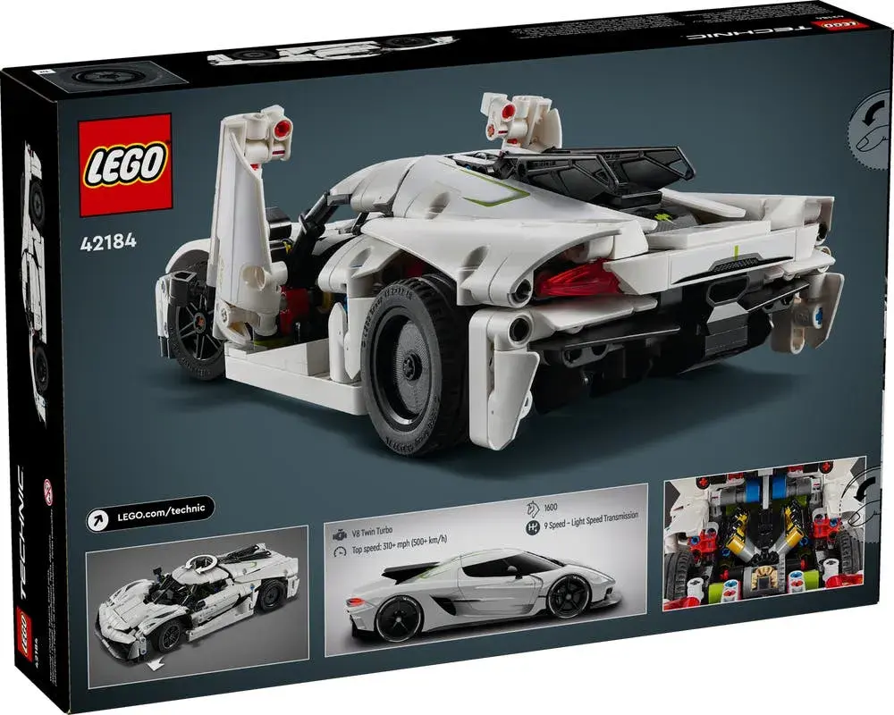 LEGO Technic 42184 Koenigsegg Jesko Absolut White Hypercar box back