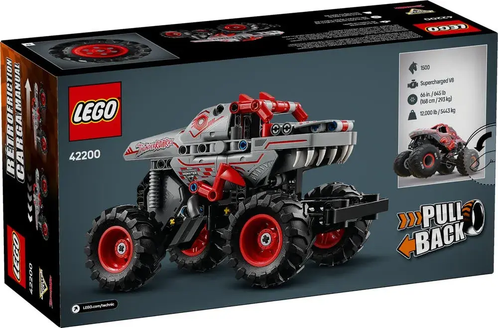 LEGO Technic 42200 Monster Jam ThunderROARus Pull-Back box back