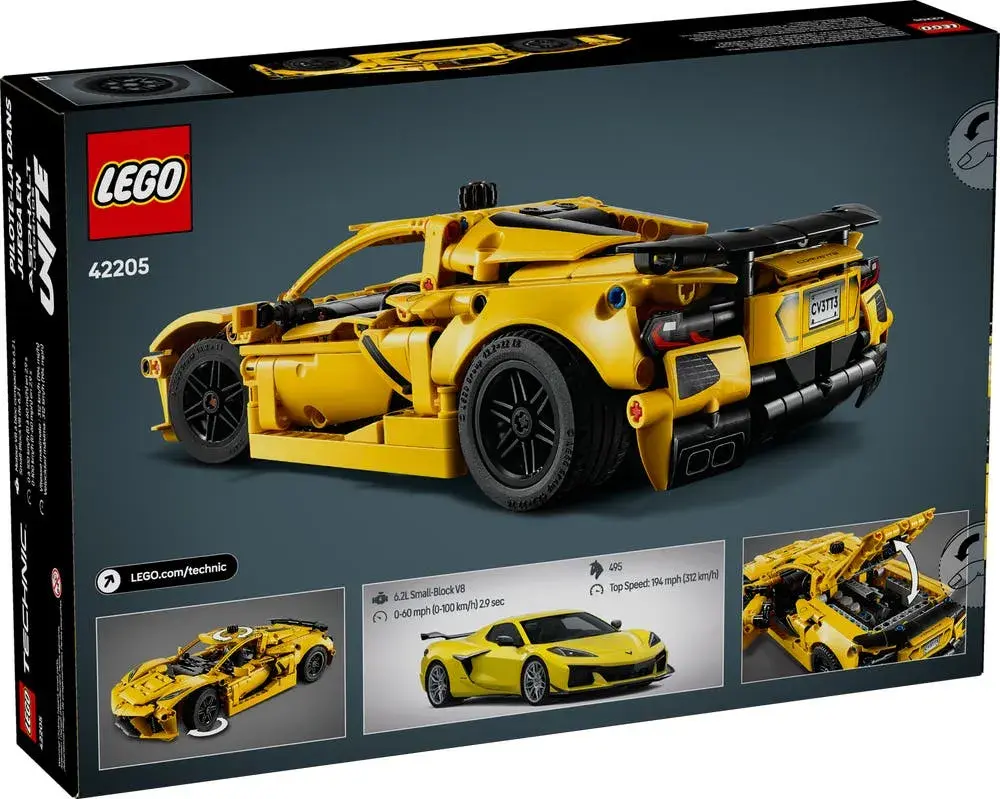 LEGO Technic 42205 Chevrolet Corvette Stingray box back