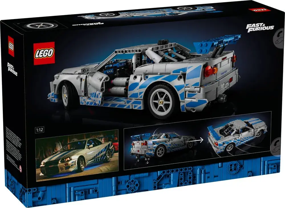 LEGO Technic 42210 2 Fast 2 Furious Nissan Skyline GT-R (R34) Car box back