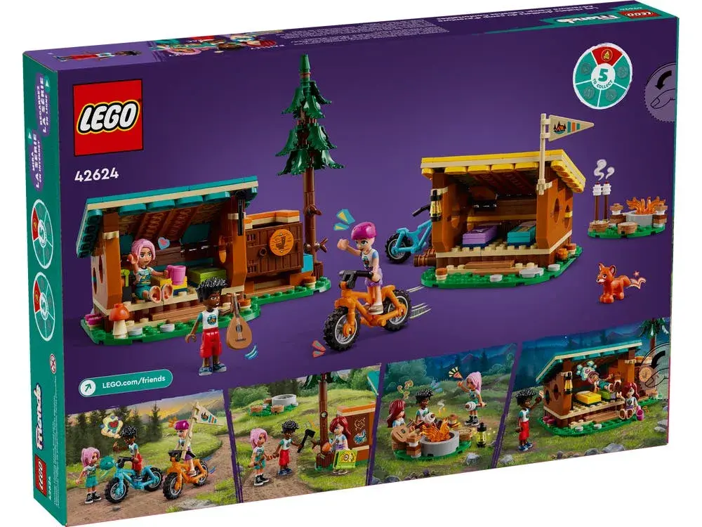 LEGO Friends 42624 Adventure Camp Cozy Cabins box back