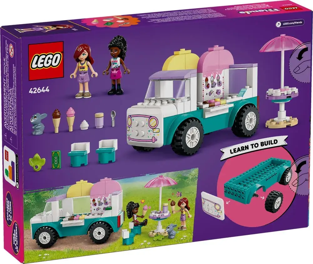 LEGO Friends 42644 Heartlake City Ice Cream Truck box back