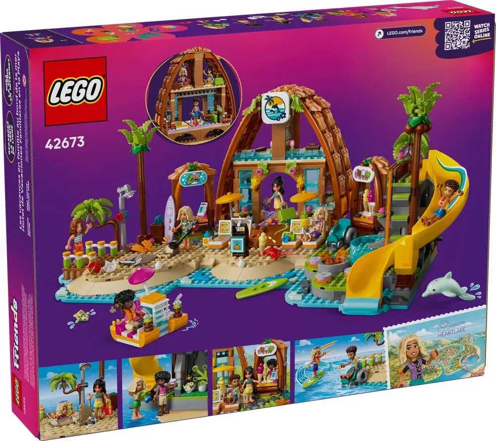 LEGO Friends 42673 Family Vacation Beach Resort box back