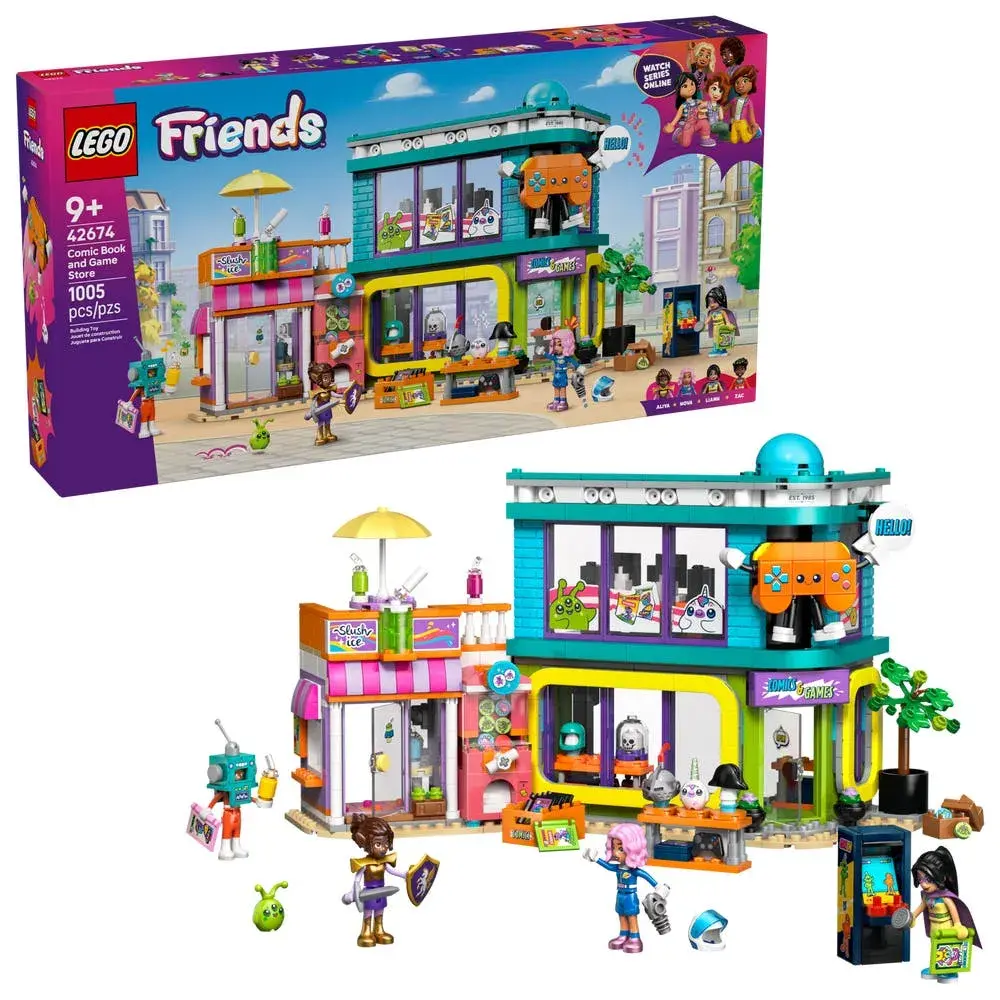 LEGO Friends 42674 Comic Book and Game Store box front