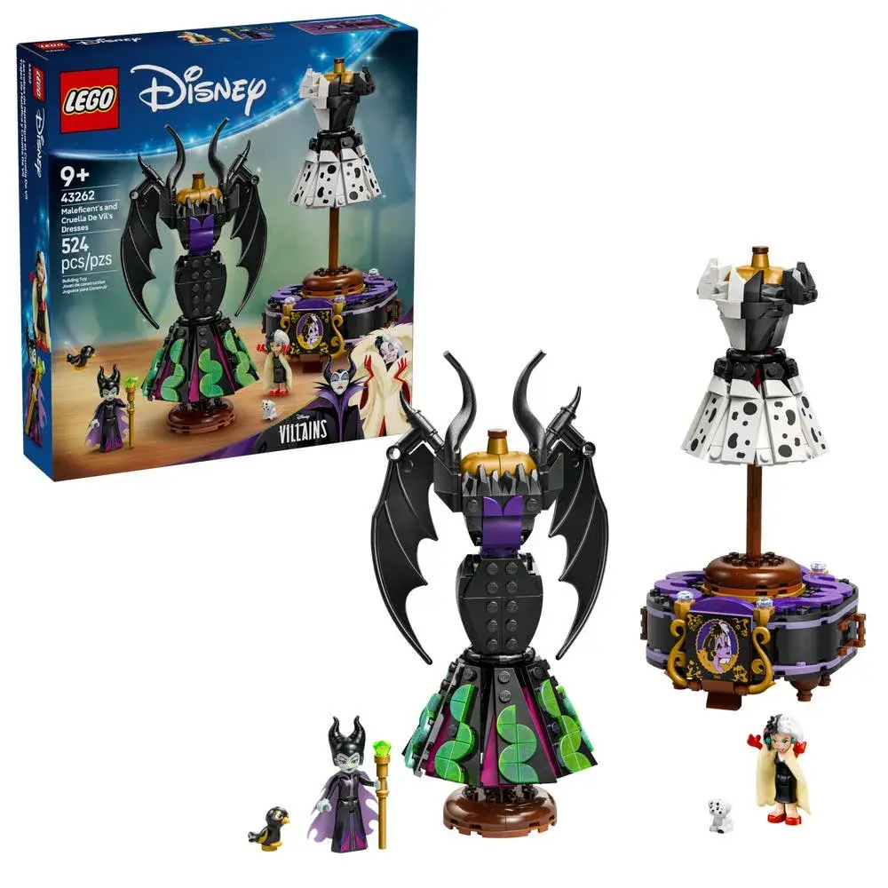 LEGO Disney 43262 Maleficent's and Cruella De Vil's Dresses box front