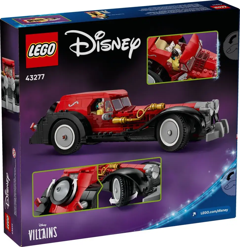 LEGO Disney 43277 Cruella De Vil's Car box back