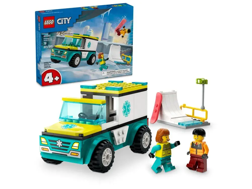LEGO City 60403 Emergency Ambulance and Snowboarder box front