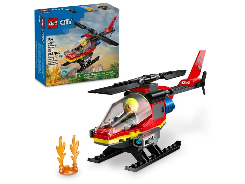 LEGO City 60411 Fire Rescue Helicopter box front