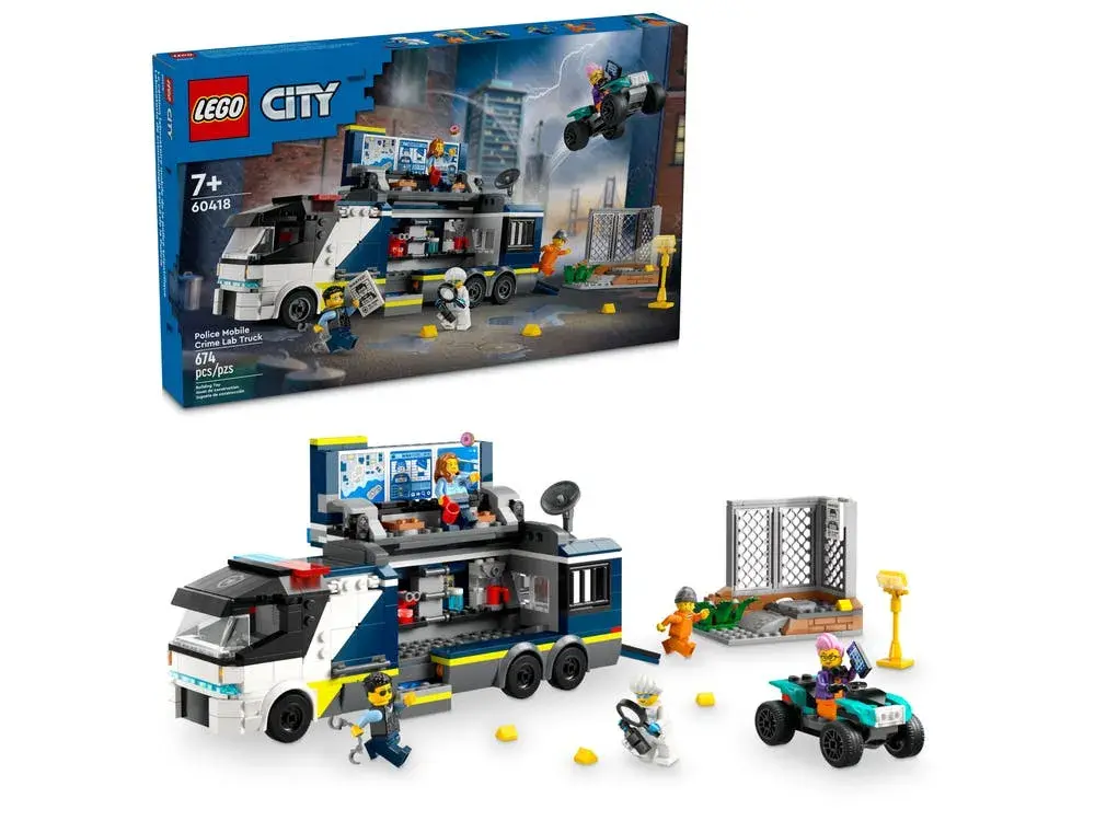 LEGO City 60418 Police Mobile Crime Lab Truck box front