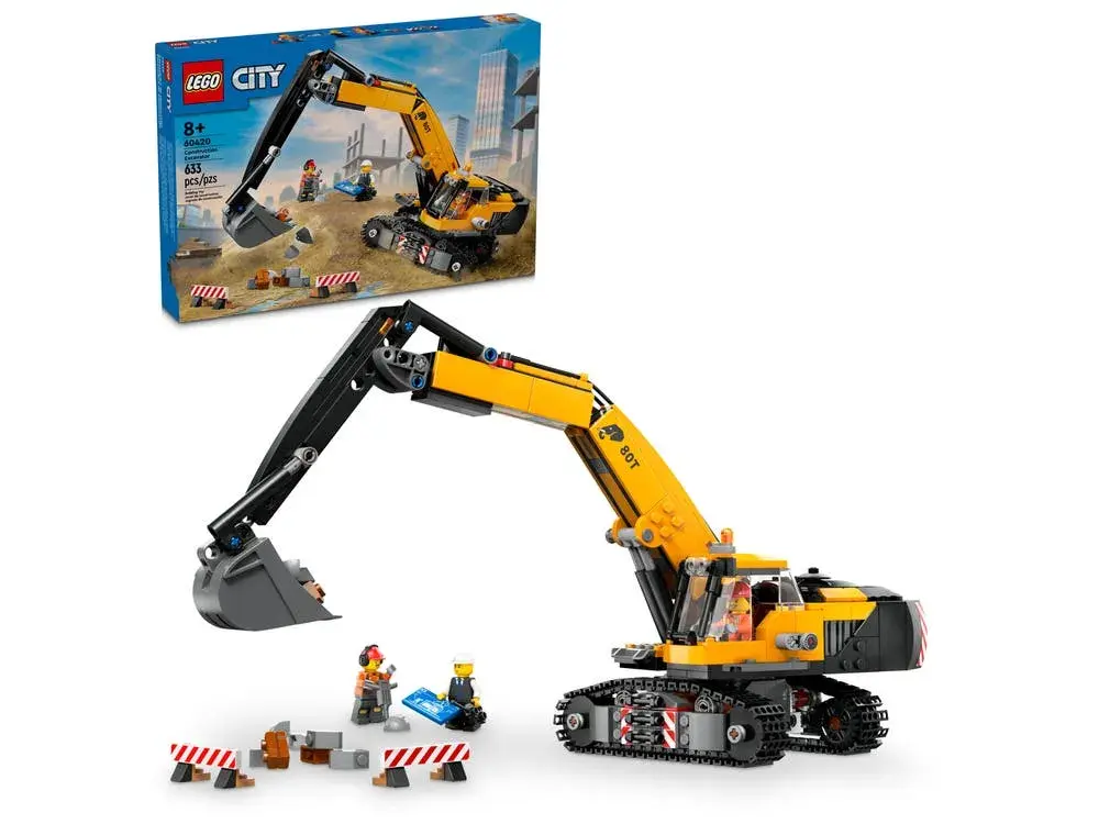 LEGO City 60420 Yellow Construction Excavator box front