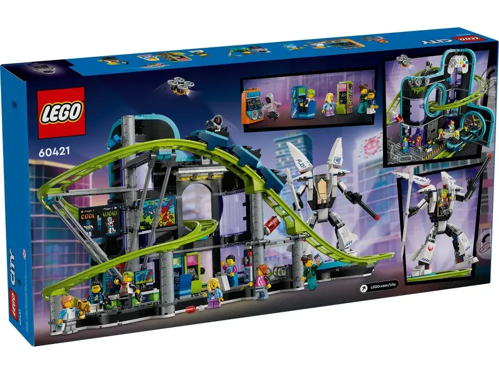 LEGO City 60421 Robot World Roller-Coaster Park box back