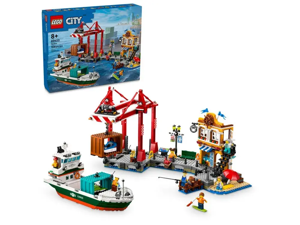 LEGO City 60422 Seaside Harbor with Cargo Ship box front