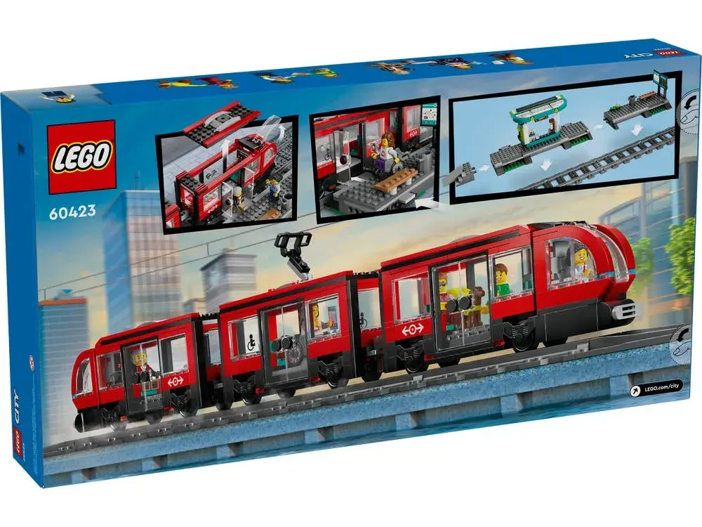 LEGO City 60423 Downtown Streetcar and Station box back