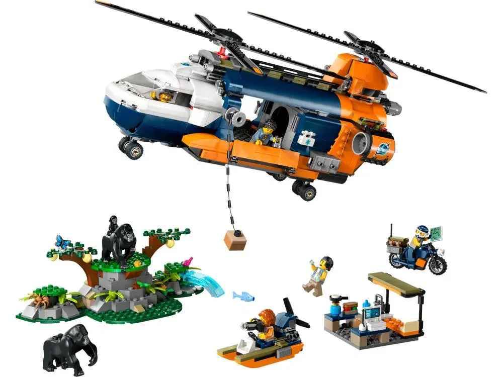 LEGO City 60437 Jungle Explorer Helicopter at Base Camp