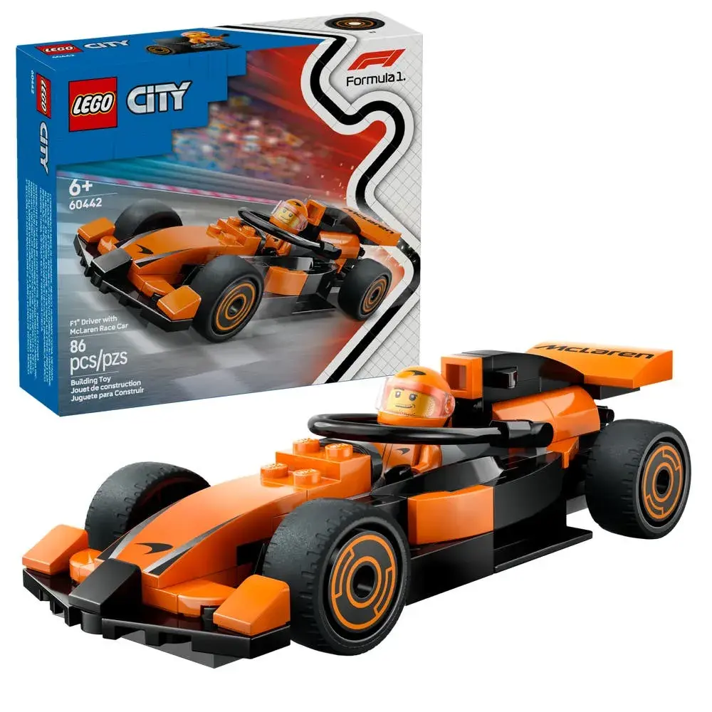 LEGO City 60442 F1 Driver with McLaren Race Car box front