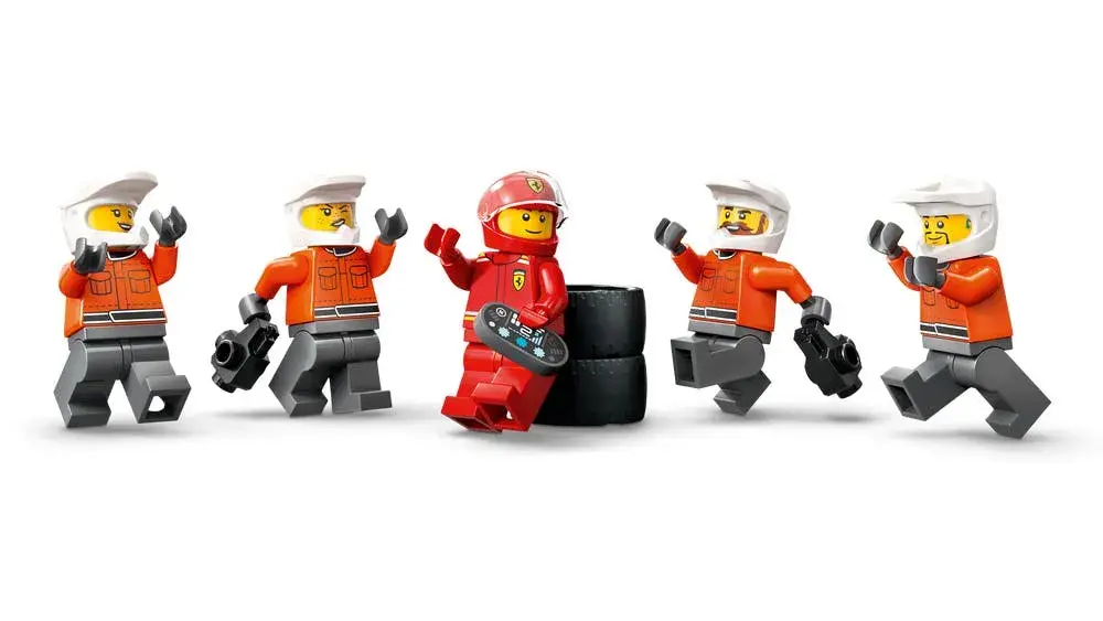 LEGO City 60443 F1 Pit Stop & Pit Crew with Ferrari Car details