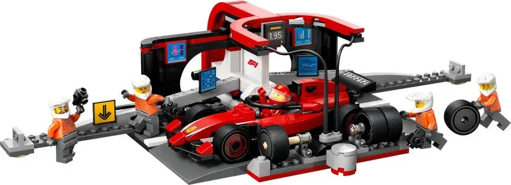 LEGO City 60443 F1 Pit Stop & Pit Crew with Ferrari Car
