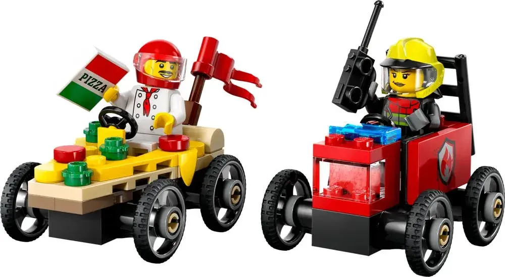 LEGO City 60458 Pizza vs. Fire Truck Race Car Pack