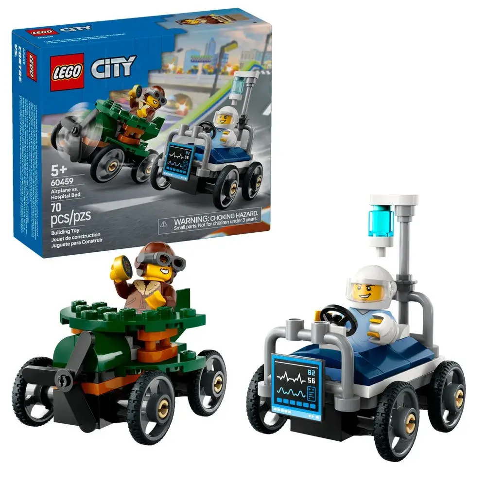 LEGO City 60459 Airplane vs. Hospital Bed Race Car Pack box front