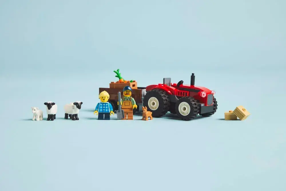 LEGO City 60461 Red Farm Tractor with Trailer & Sheep details