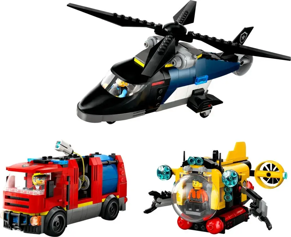 LEGO City 60462 Helicopter, Fire Truck & Submarine Remix