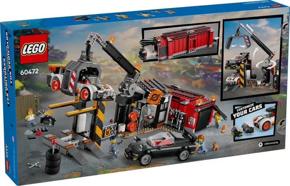 LEGO City 60472 Scrapyard with Cars box back