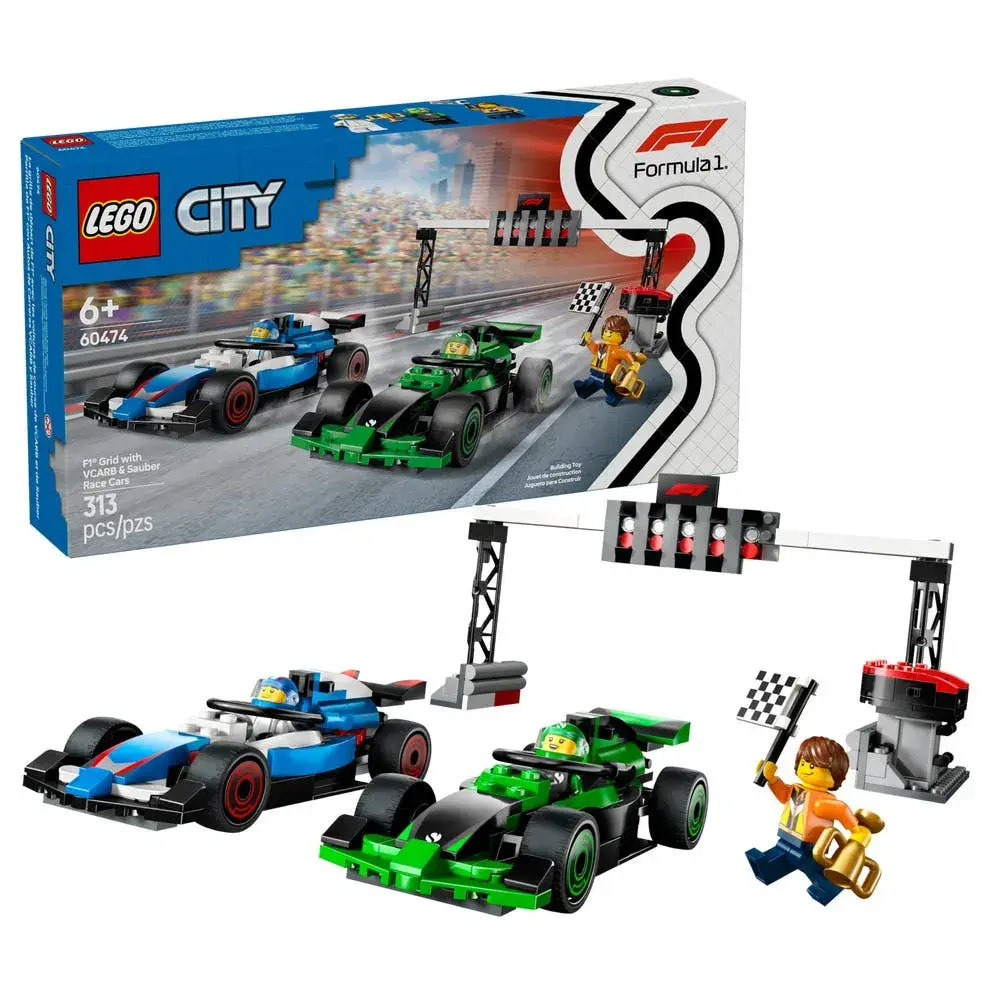 LEGO City 60474 F1 Grid with VCARB & Sauber Race Cars box front