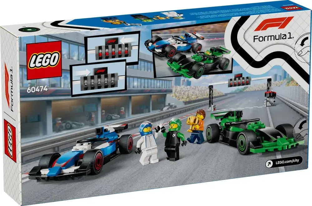 LEGO City 60474 F1 Grid with VCARB & Sauber Race Cars box back