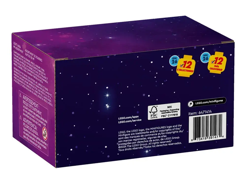 LEGO Minifigures 66764 Series 26 Space 6 Pack box back