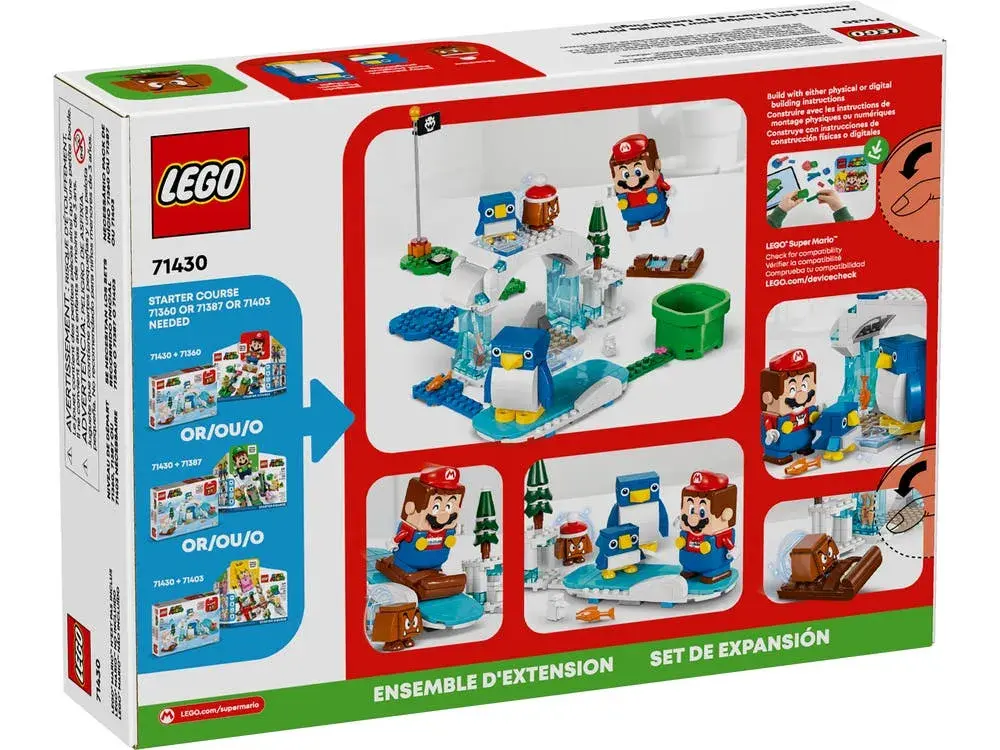 LEGO Super Mario 71430 Penguin Family Snow Adventure Expansion Set box back