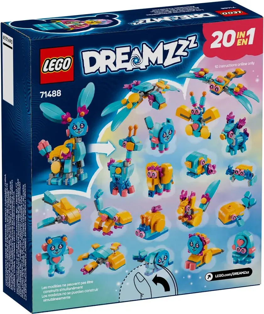 LEGO DREAMZzz 71488 Bunchu's Creative Animal Adventures box back