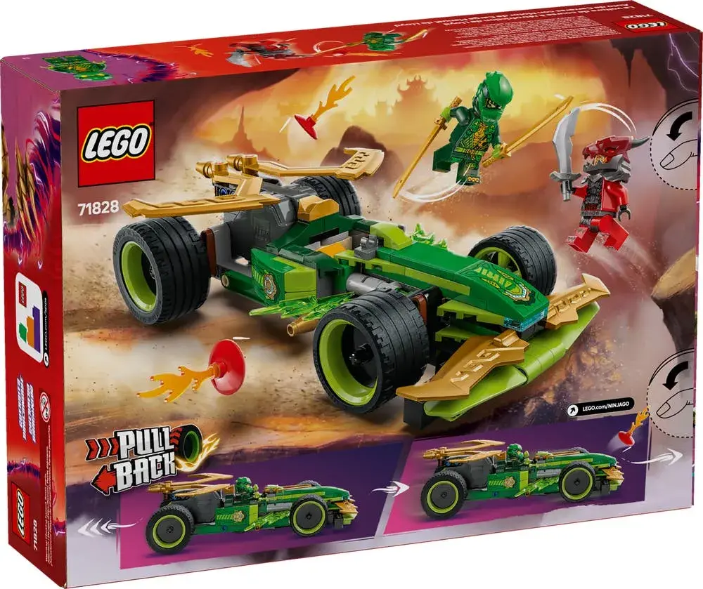 LEGO NINJAGO 71828 Lloyd's Pull-Back Race Car box back
