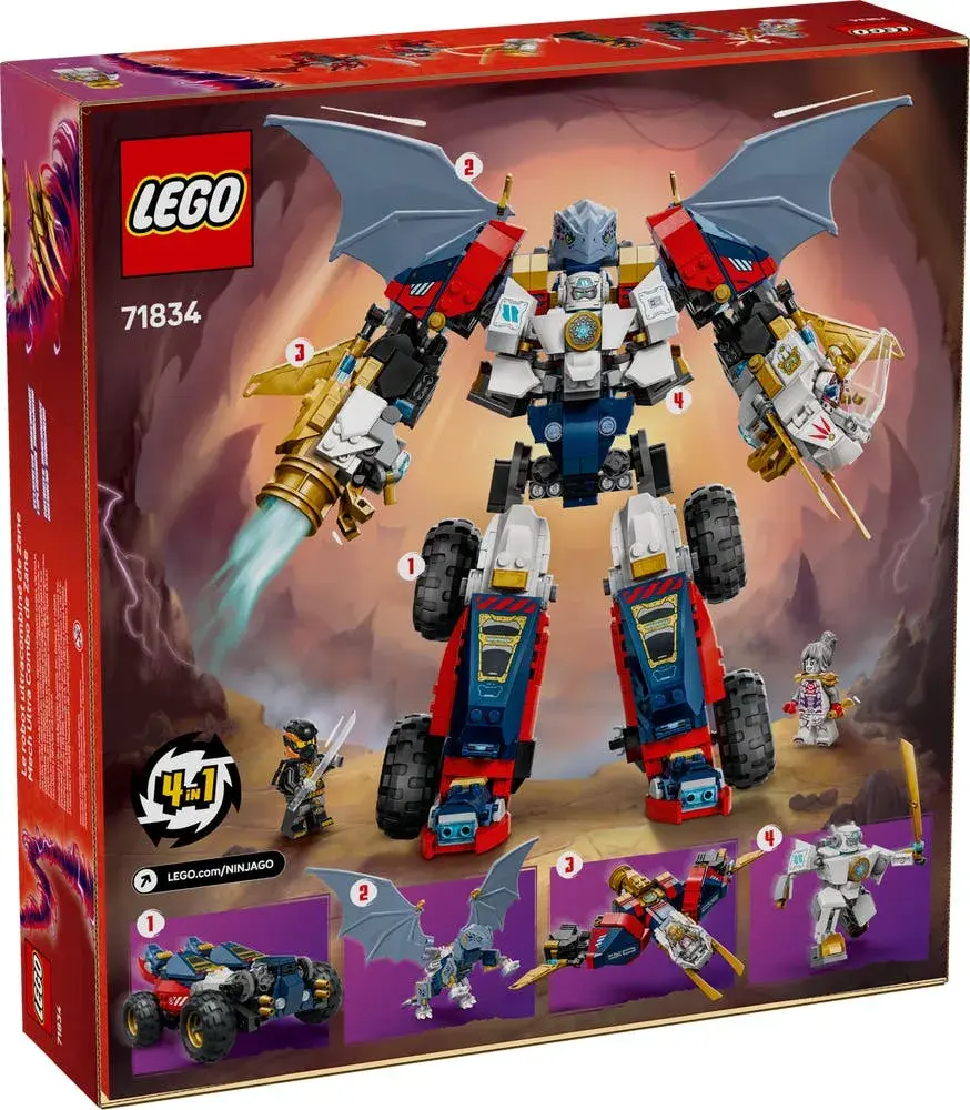 LEGO NINJAGO 71834 Zane's Ultra Combiner Mech box back