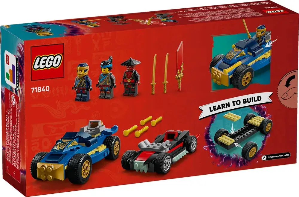LEGO NINJAGO 71840 Rogue vs. Drix Race Car Duel box back