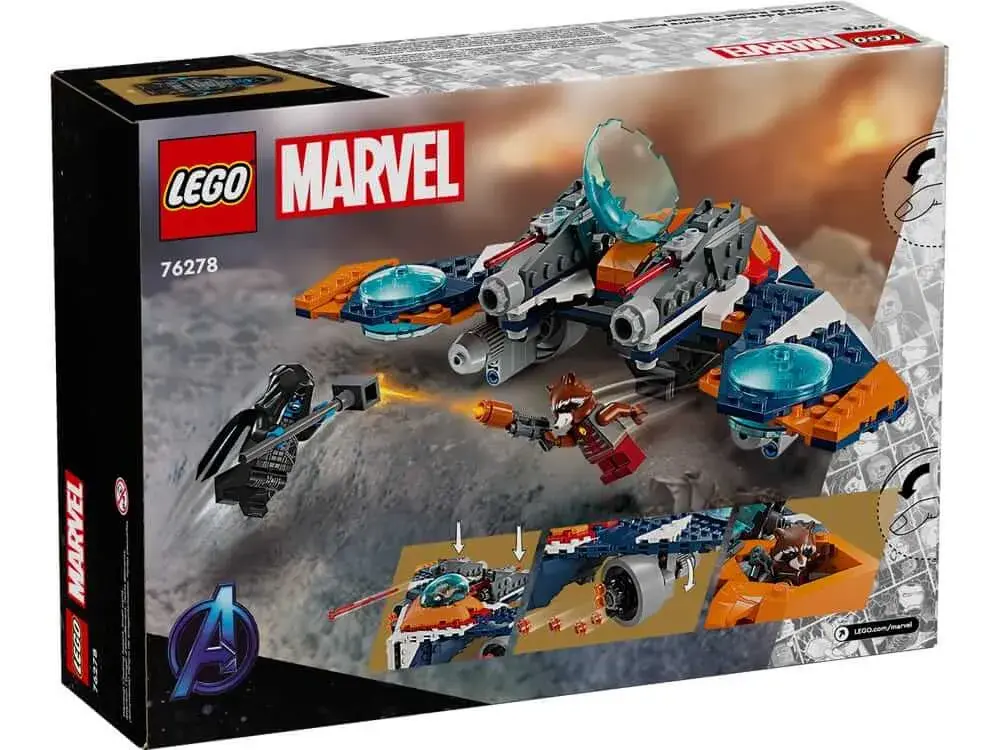 LEGO Marvel 76278 Rocket's Warbird vs. Ronan box back