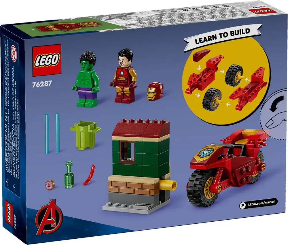 LEGO Marvel 76287 Iron Man with Bike and The Hulk box back
